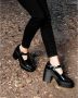 Clergerie Vintage Mary Jane met Dikke Hak Black Dames - Thumbnail 6