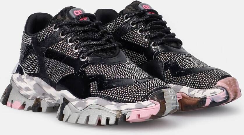 Cljd Zwarte Jewel Sneakers voor dagelijkse avonturen Zwart Dames