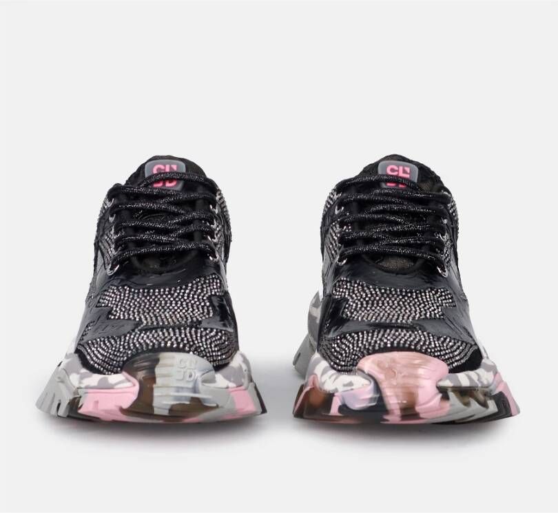 Cljd Zwarte Jewel Sneakers voor dagelijkse avonturen Zwart Dames