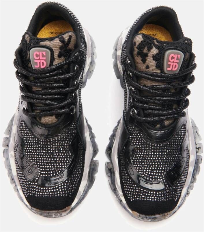 Cljd Zwarte Jewel Sneakers voor dagelijkse avonturen Zwart Dames