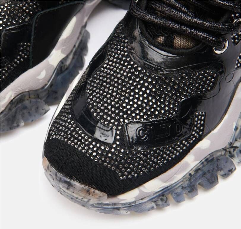Cljd Zwarte Jewel Sneakers voor dagelijkse avonturen Zwart Dames