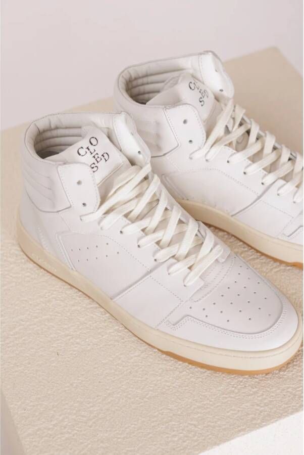 closed Hoge Sneaker met Geperforeerde Details White Dames