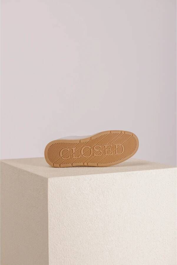 closed Witte geperforeerde sneaker met uitneembare zool White Dames