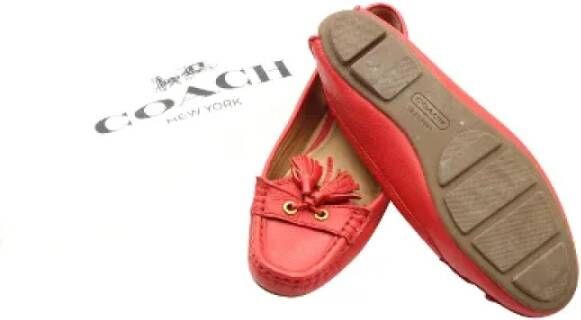 Coach Pre-owned Leather flats Red Dames