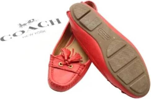 Coach Pre-owned Leather flats Red Dames