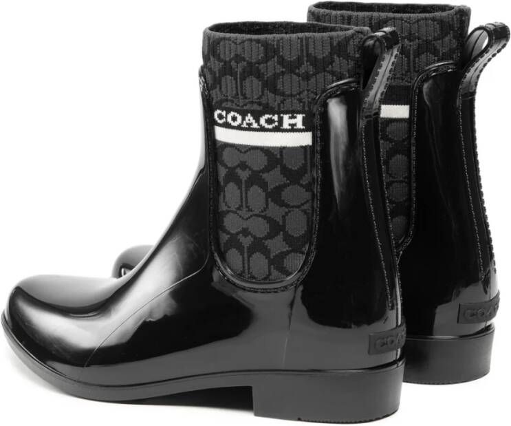 Coach Zwarte Rubber Wellington Laarzen Black Dames