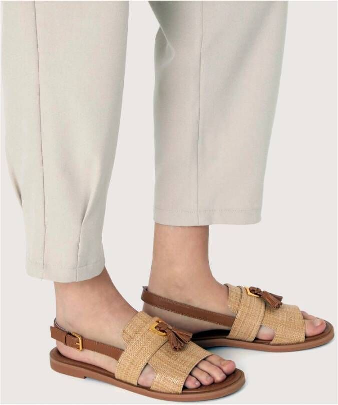 Coccinelle Beige Straw Effect Sandalen Beige Dames