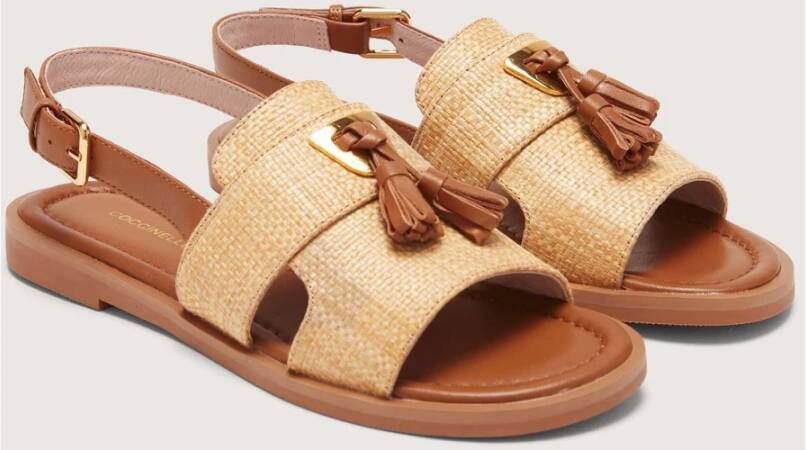 Coccinelle Beige Straw Effect Sandalen Beige Dames