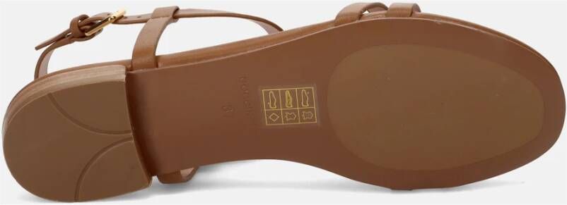 Coccinelle Bruine leren sandalen met minimalistisch design