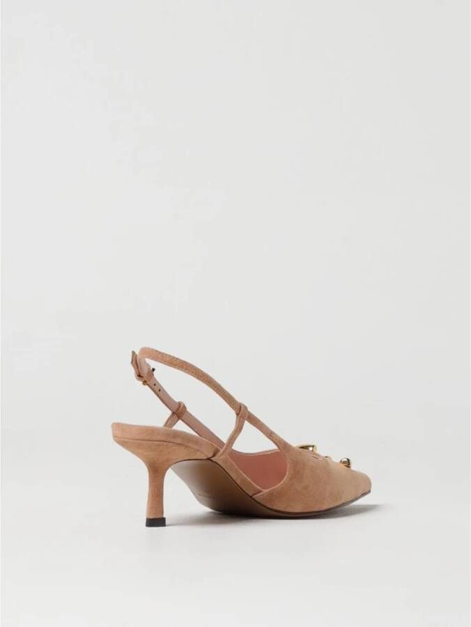 Coccinelle Nude Suède Kitten Heel Pumps