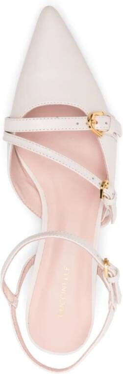 Coccinelle Witte sandalen met hak en enkelband