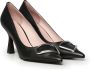 Coccinelle Zwarte leren pumps met hak en metalen detail Black Dames - Thumbnail 2