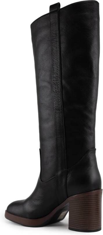 Coccinelle Zwarte leren vintage stijl laarzen Black Dames