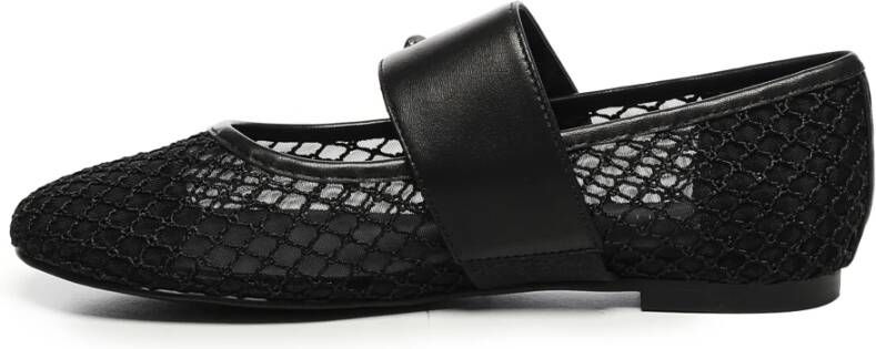 Coccinelle Zwarte Mesh Platte Schoenen met Logo