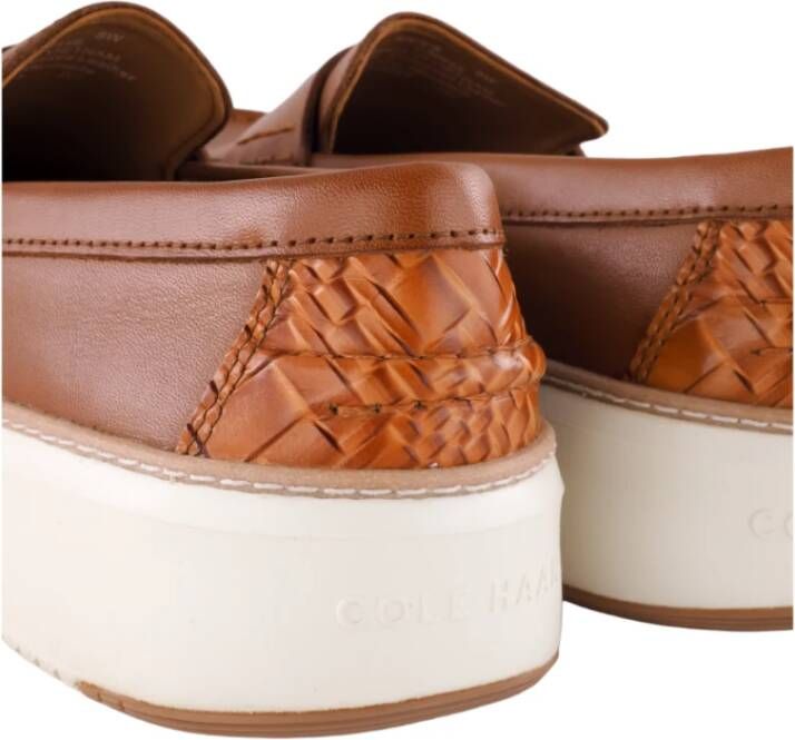 Cole Haan Bruine Instappers met Witte Rubberen Zool Brown Heren