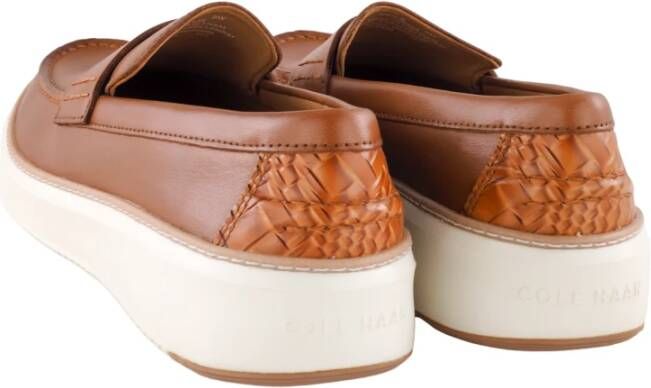 Cole Haan Bruine Instappers met Witte Rubberen Zool Brown Heren