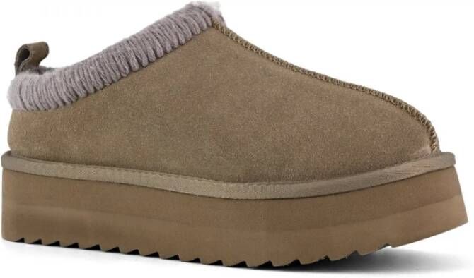 Colors of California Eggy Platform Laars met Stiksels Vrouwen Brown Dames