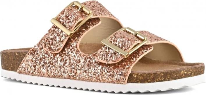 Colors of California Glitter Sandalen met Metalen Gesp Pink Dames
