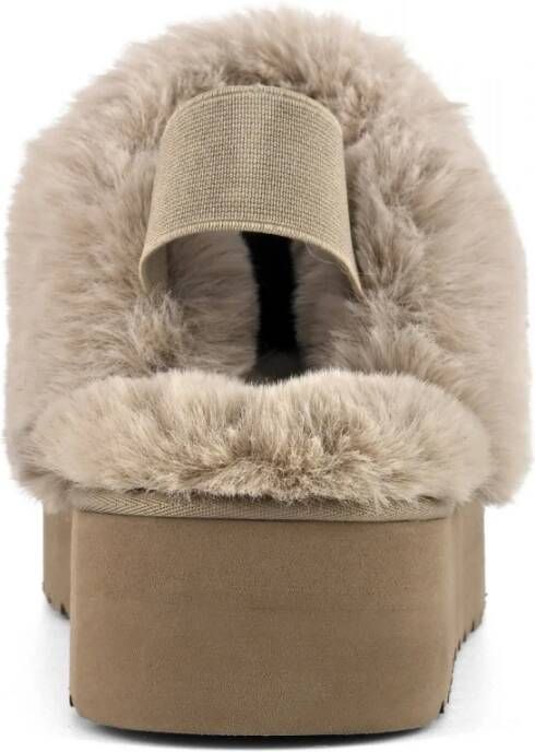 Colors of California Suède Platform Slipper met Enkelband Brown Dames