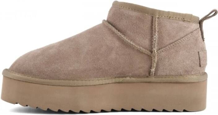 Colors of California Suede Winter Platform Laars Brown Dames