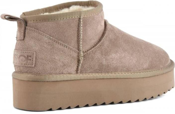 Colors of California Suede Winter Platform Laars Brown Dames