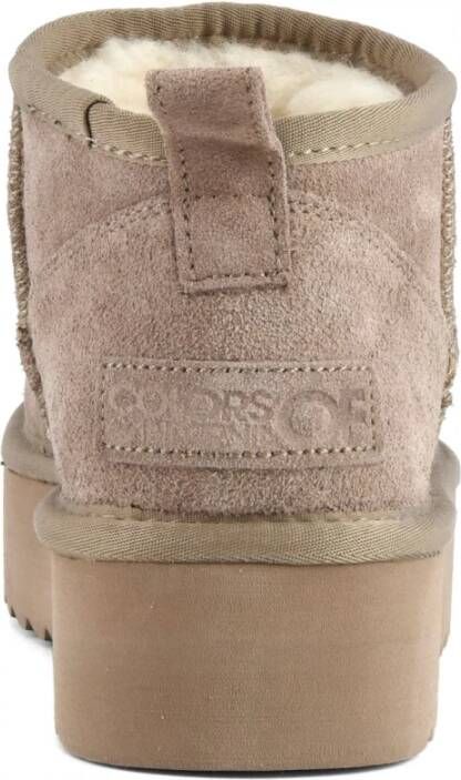 Colors of California Suede Winter Platform Laars Brown Dames