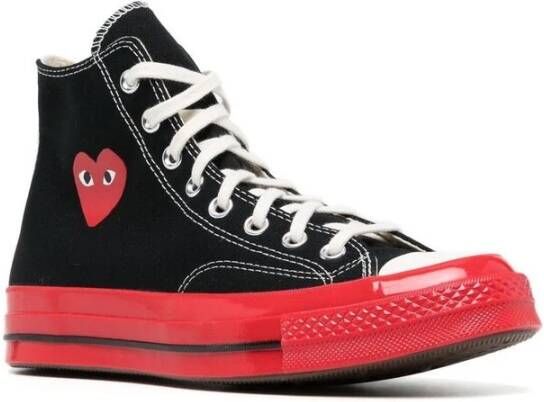 Comme des Garçons Chuck 70 High-Top Sneakers Zwart Rood Wit Black Heren