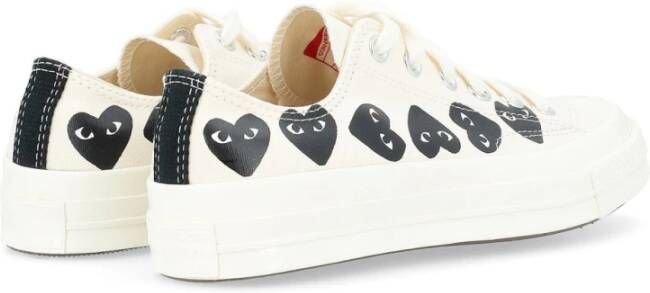 Comme des Garçons Play Beige Sneaker met Zwarte Harten White Heren