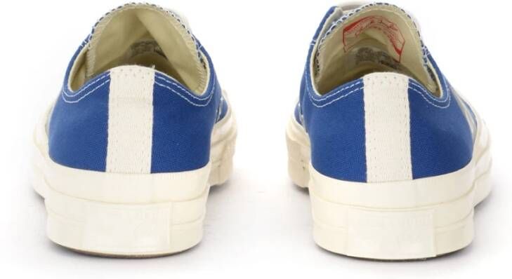 Comme des Garçons Play Canvas Blauwe Sneaker met Zwart Hart