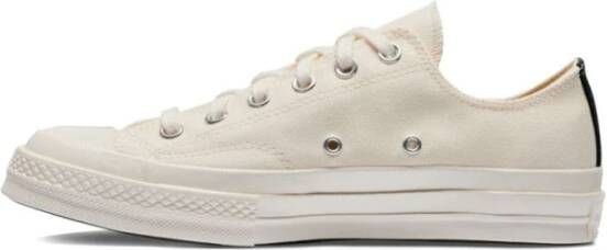 Comme des Garçons Play Canvas Heart Sneakers met Contrasterende Hiel White Heren