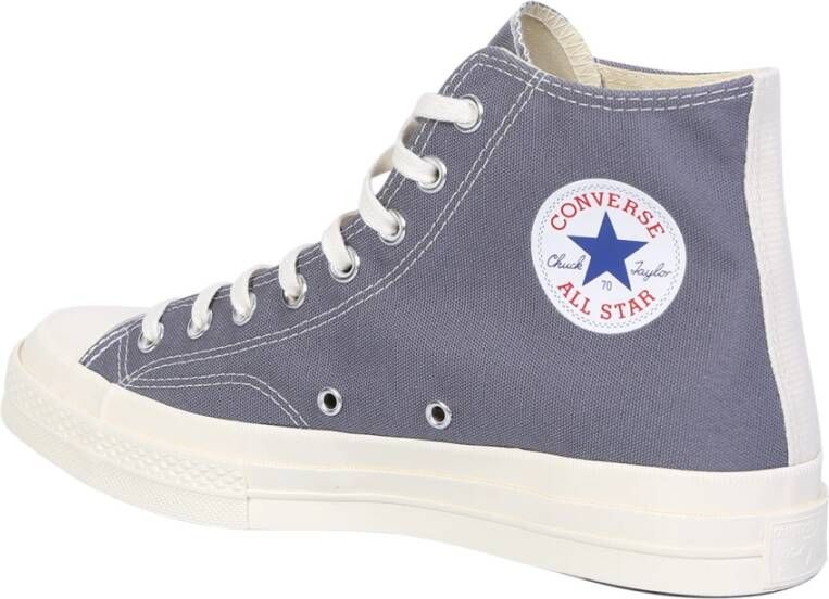 Comme des Garçons Play Canvas High-top Sneakers met Zijprint Gray Heren