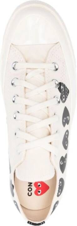 Comme des Garçons Play Hartprint Canvas Sneakers Wit White Heren