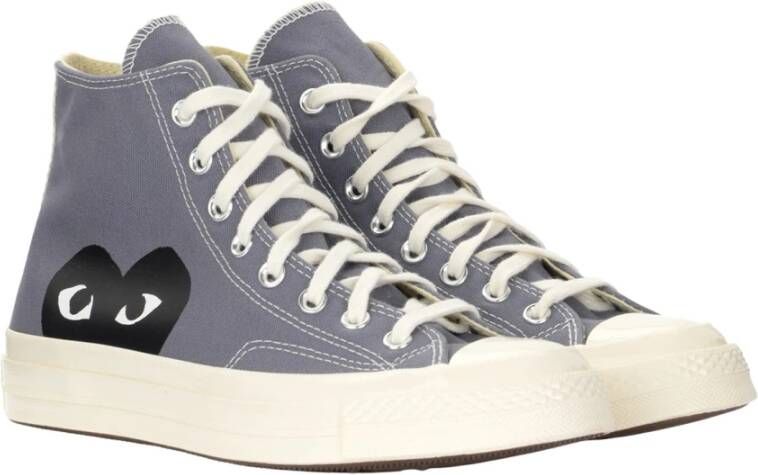 Comme des Garçons Play Hoge top sneakers met zwart hart Grijs Unisex