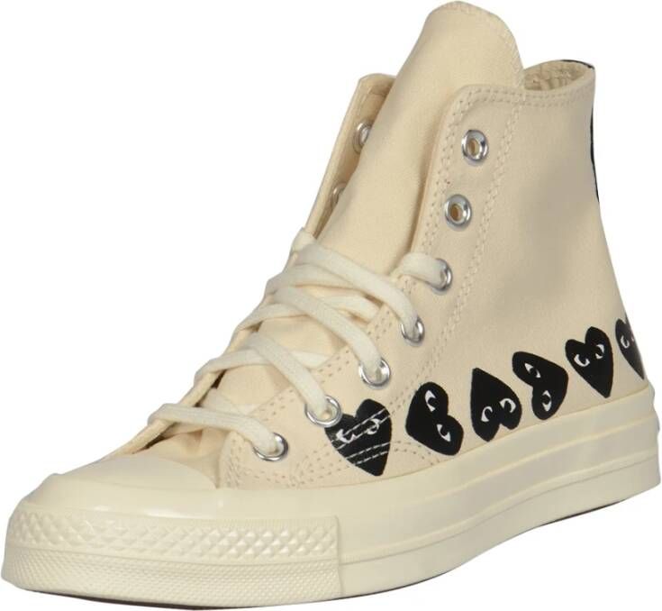 Comme des Garçons Play Multi Heart High Top Sneakers Beige Heren