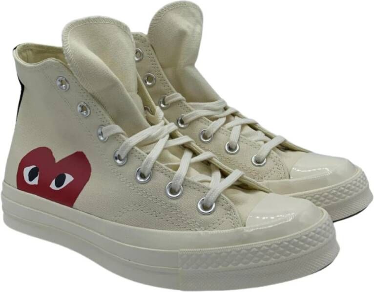 Comme des Garçons Play Off White CDG Play Sneakers Beige Heren