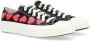 Comme des Garçons Play Rode Hart Canvas Sneakers Black Heren - Thumbnail 2