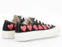 Comme des Garçons Play Rode Hart Canvas Sneakers Black Heren - Thumbnail 3