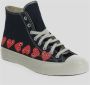 Comme des Garçons Zwarte Canvas Hart Print Sneakers Black Heren - Thumbnail 3