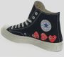 Comme des Garçons Zwarte Canvas Hart Print Sneakers Black Heren - Thumbnail 4