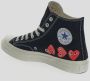 Comme des Garçons Zwarte Canvas Hart Print Sneakers Black - Thumbnail 3