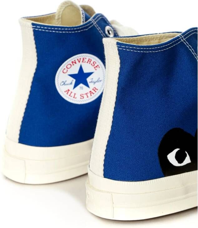 Comme des Garçons Play High-Top Canvas Sneakers Blue Heren