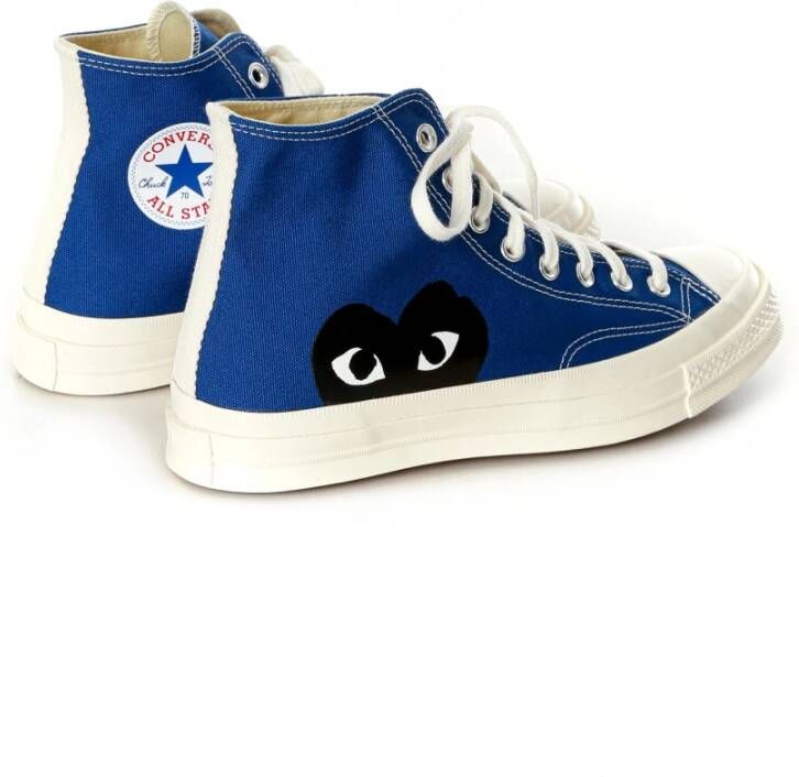 Comme des Garçons Play High-Top Canvas Sneakers Blue Heren