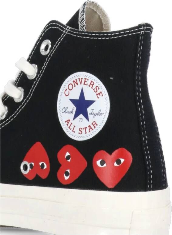 Comme des Garçons Play Zwarte Canvas High Top Sneakers