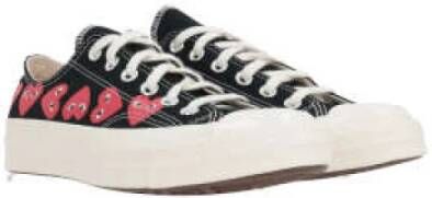 Comme des Garçons Play Zwarte Converse Sneakers met Filip Pagowski Hartprint Black Dames