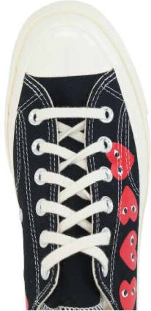 Comme des Garçons Play Zwarte Converse Sneakers met Filip Pagowski Hartprint Black Dames