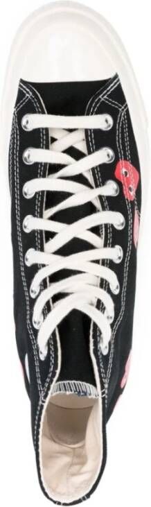 Comme des Garçons Play Zwarte Hart Sneakers Hoge Top Lace Black Dames