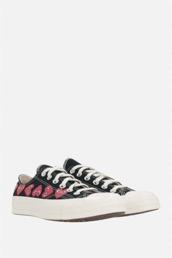 Comme des Garçons Play Zwarte Heart Low-Top Canvas Sneakers Multicolor Heren