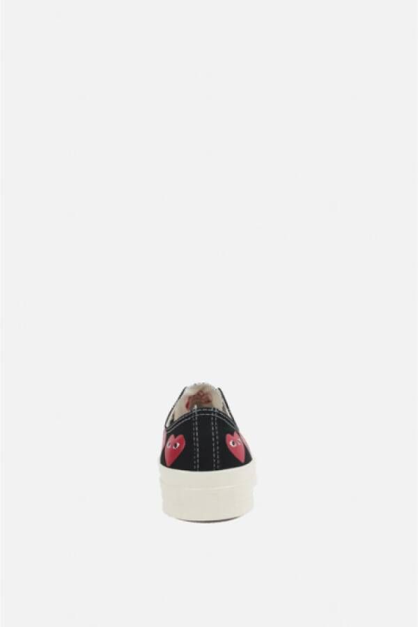 Comme des Garçons Play Zwarte Heart Low-Top Canvas Sneakers Multicolor Heren