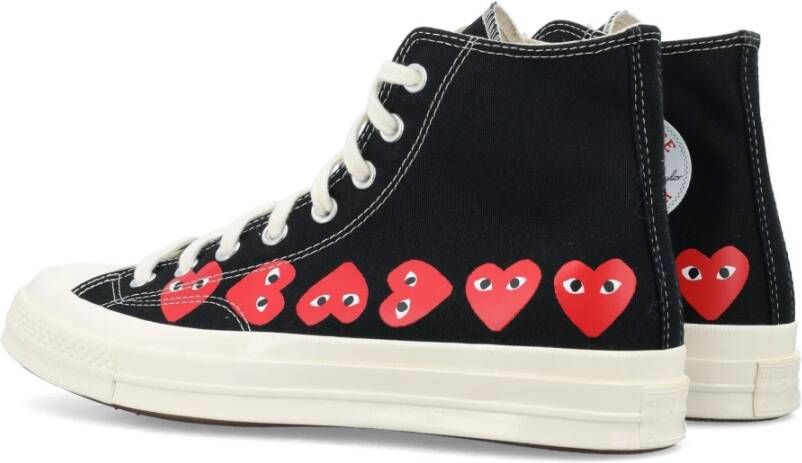 Comme des Garçons Play Zwarte Heart Print Hi-Top Sneakers