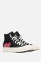 Comme des Garçons Play Zwarte High-Top Canvas Sneakers Black Dames - Thumbnail 6